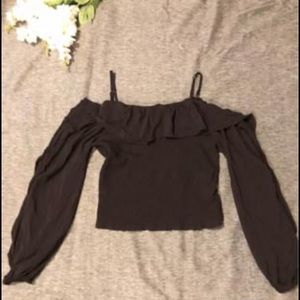 Off-Shoulder Black Crop Top